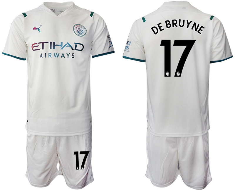 Men 2021-2022 Club Manchester City away White #17 Soccer Jersey->manchester city jersey->Soccer Club Jersey